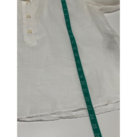 Banana Republic White Mandarin Collar Button Front Sheer Blouse Top Women's Sz S - Picture 8 of 9